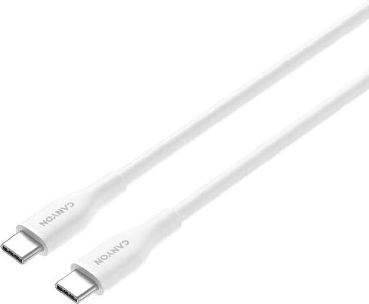 Кабель Canyon CC60SC10 Type-C to Type-C 60W 1 м Silicon White (CNS-CC60SC10W) - зображення 3
