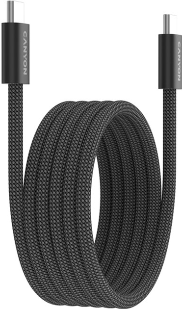 Кабель Canyon OnWire 60MG C-C 60W Magnet Braided 1 м Black (CND-CCMG60AB15B) - зображення 2