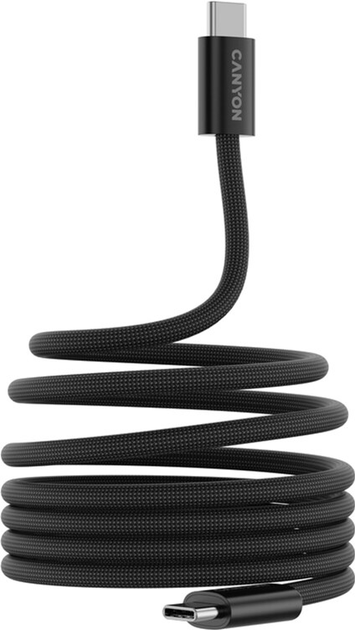 Кабель Canyon OnWire 60MG C-C 60W Magnet Braided 1 м Black (CND-CCMG60AB15B) - зображення 3