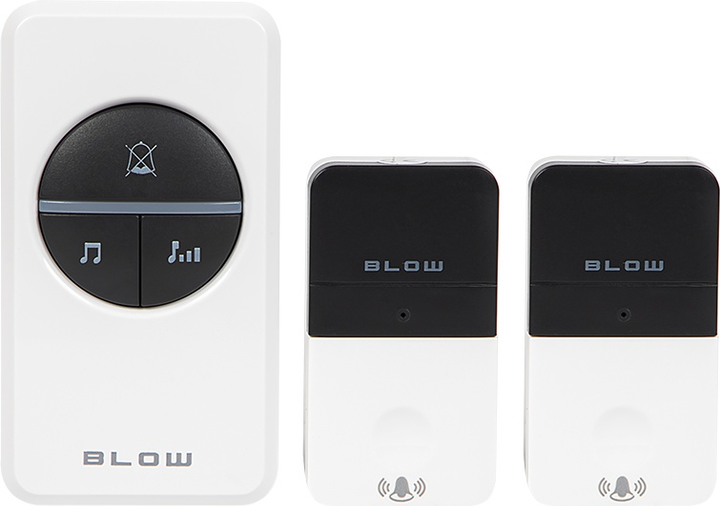 Bezprzewodowy dzwonek Blow KINETIC DK-12 z 2 nadajnikami Biały (5900804129172) - obraz 1