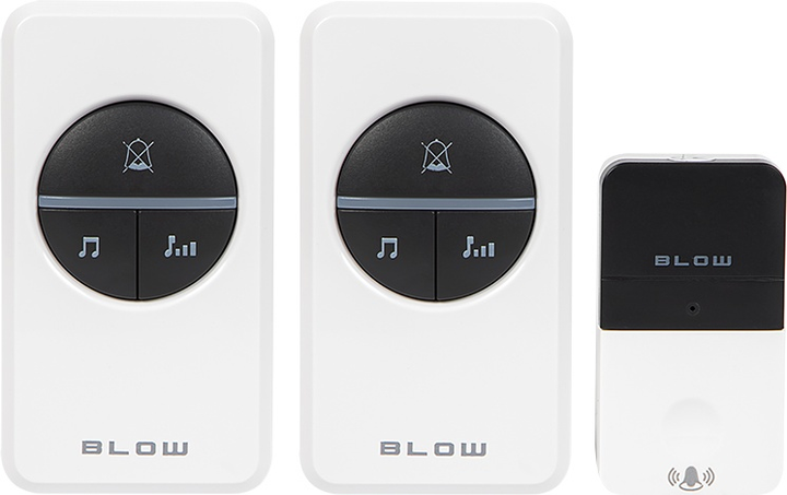Бездротовий дверний дзвінок Blow KINETIC DK-21 з 2 приймачами Білий (5900804129202) - зображення 1