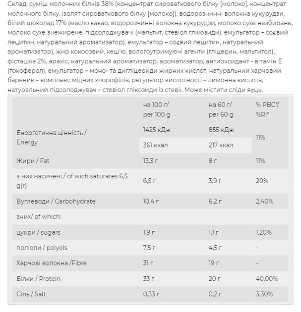 Батончик FitWin COCONUT&CREAM 33% БЕЗ САХАРА, 60 г. - изображение 2
