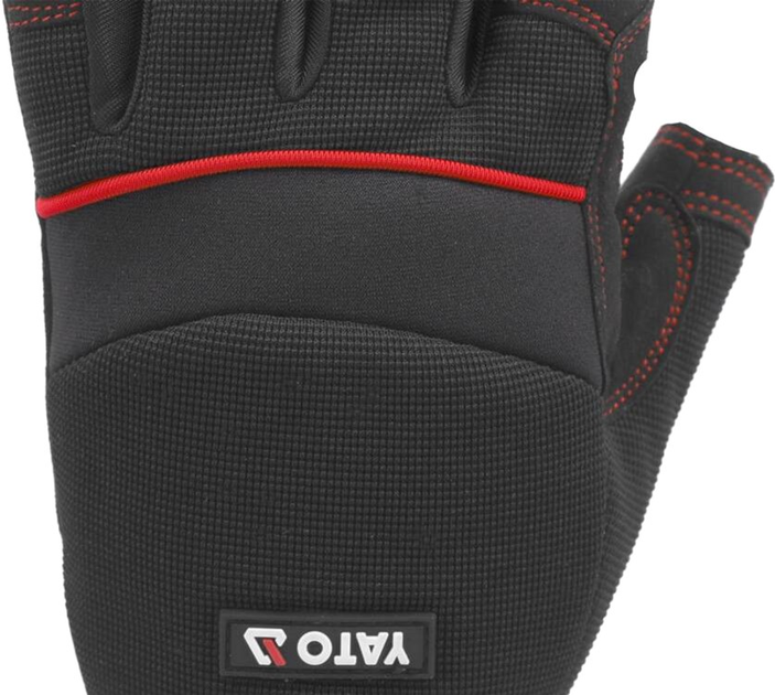 Rękawice robocze YATO ochronne bezpalcowe z miękkimi poduszkami, skóra sztuczna, poliuretan, spandex, rozmiar 11 (YT-746600) - obraz 5