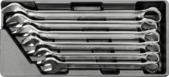 Wkład do szafy narzędziowej Yato YT-5532 zestaw kluczy kombinowanych 22-32 mm 6 szt (5906083955327) - obraz 1