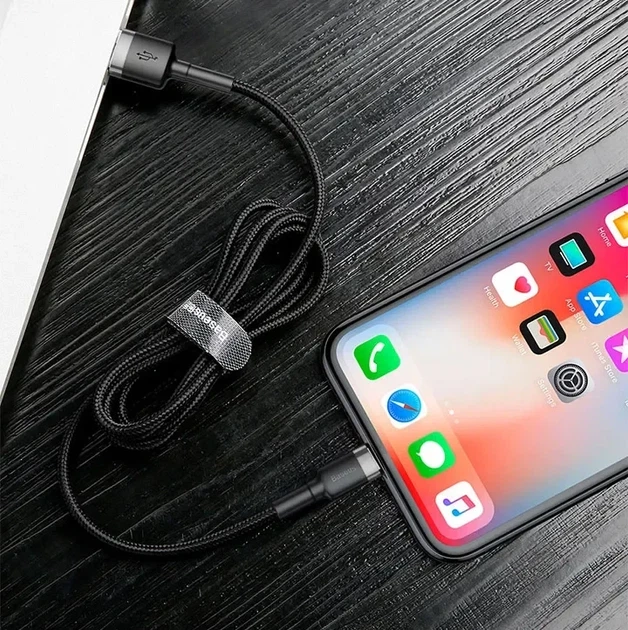 Кабель Baseus USB - Lightning 2 м Gray - Фото 4 Кабель Baseus USB - Lightning 2 м Gray - изображение 4