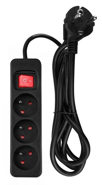 Przedłużacz listwowy NEO Tools 3 gniazda 1.5 m czarny 90-182 (5907558474985) - obraz 1