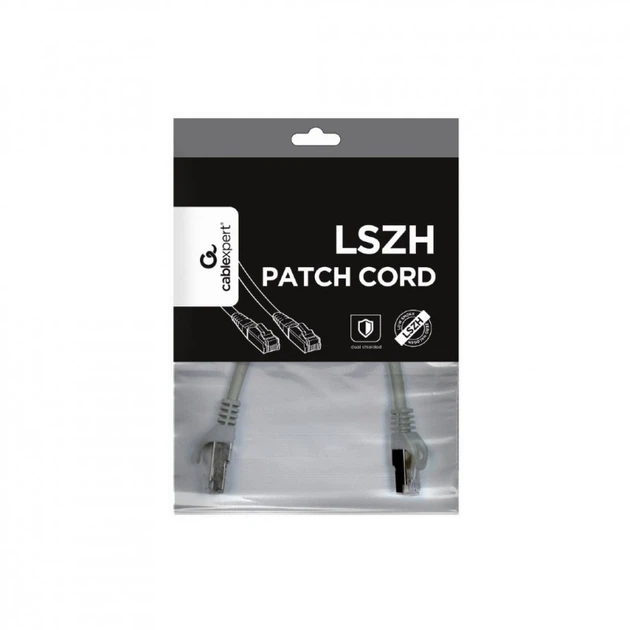 Патч-корд 0.5м S/FTP Cat 6A CU LSZH grey Cablexpert (PP6A-LSZHCU-0.5M) - зображення 3