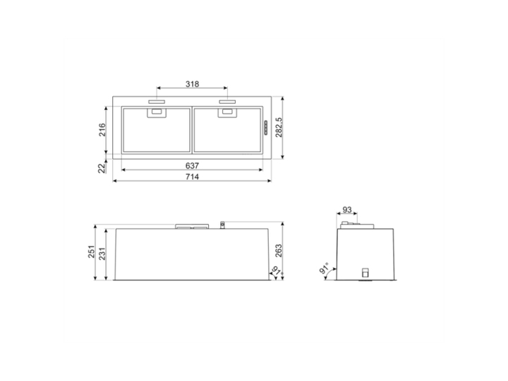 Витяжка вбудована Smeg KSG70HPE - изображение 2