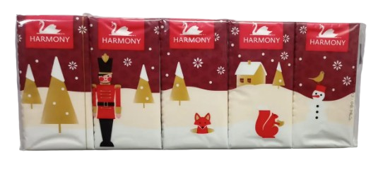 Носові хустинки HARMONY PRIMA Winter Edition паперові серветки 3 шари 10 листів х 10 шт - Фото 2 Носові хустинки HARMONY PRIMA Winter Edition паперові серветки 3 шари 10 листів х 10 шт - зображення 2