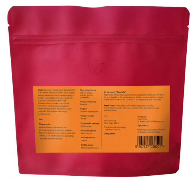 Kawa ziarnista Figa Coffee Rwanda Gatare 470 Natural Filter 250 g (5907127038501) - obraz 2