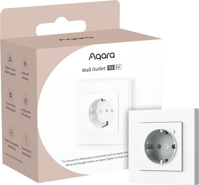 Inteligentne gniazdo Aqara Wall Outlet H2 EU White (WP-P01D) - obraz 3