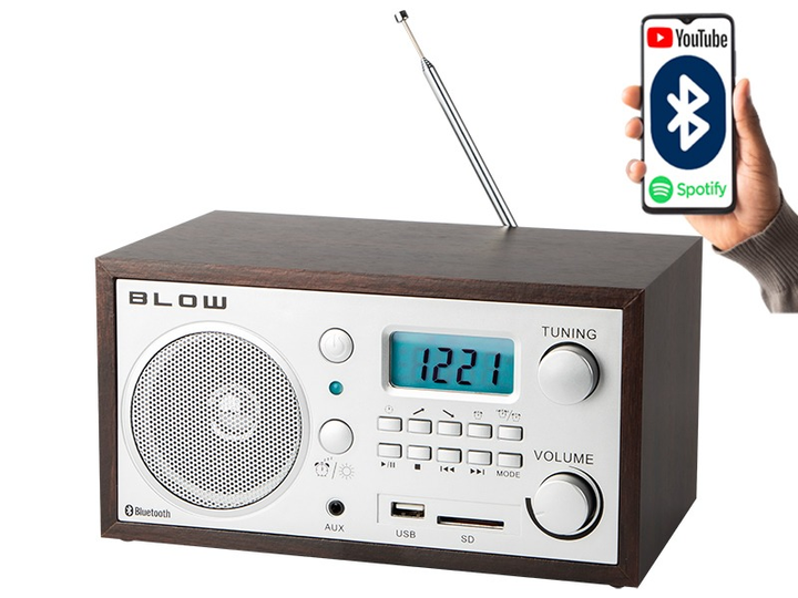 Radio przenośne Blow analogowe FM BT RA2 (5900804112686) - obraz 1
