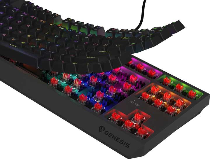 Клавіатура дротова Genesis Thor 230 TKL Lite RGB Outemu Red USB Black (NKG-2076) - зображення 10