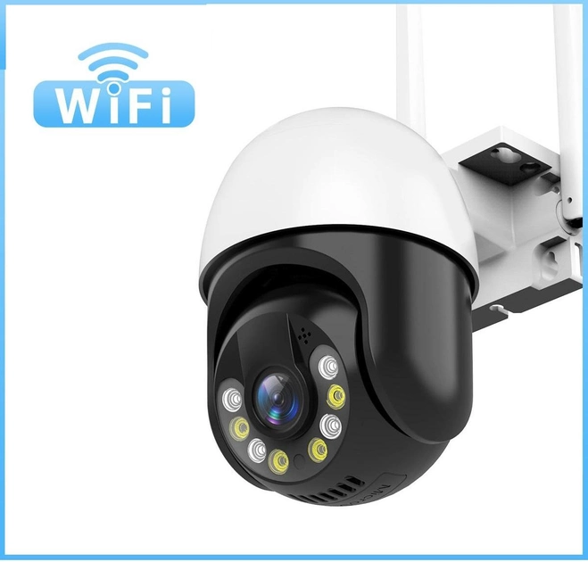 Беспроводная уличная камера WiFi ICSEE 4MP PTZ Черно-белая Управление с телефона - изображение 3