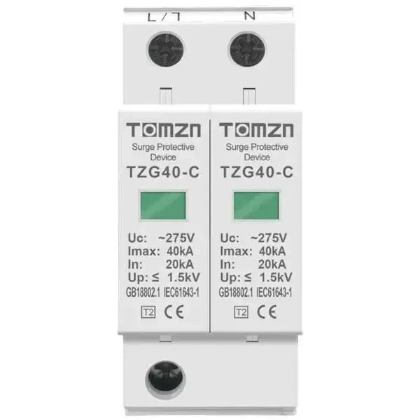 УЗИП TOMZN 2P AC SPD 275V TZG40-C 20-40 кА Устройство защиты от импульсных перенапряжений на переменный ток, молниезащита разрядник - изображение 5