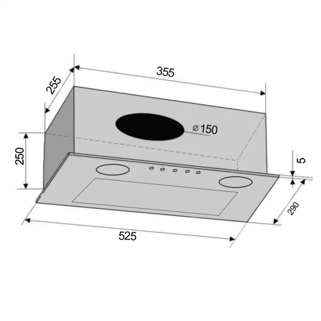 Вытяжка Ventolux BOX 60 BK (700) PB - изображение 7