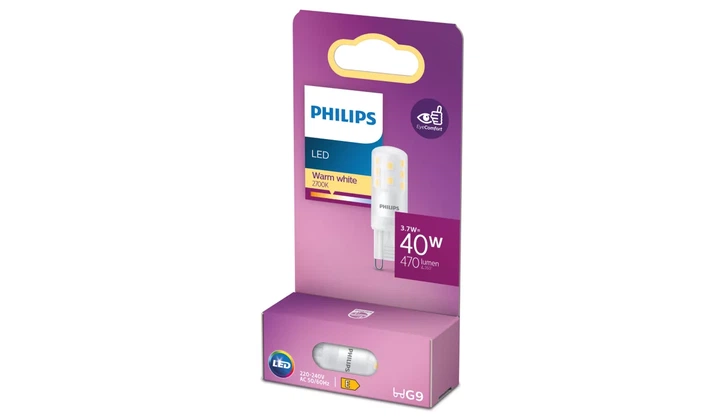 Світлодіодна лампа Philips G9 3.7Вт 2700K (тепле) 470 люменів 929003790801 - изображение 2