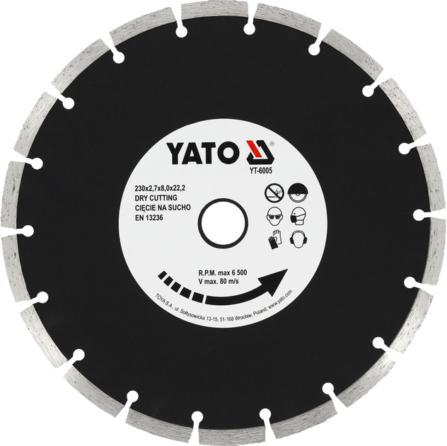 Диск алмазний сегмент YATO 230x22.2 мм (YT-6005) - зображення 1