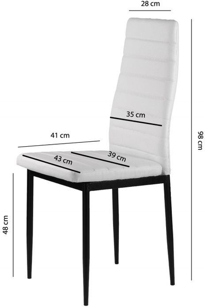 Набір стільців для кухні та вітальні ModernHome by Multistore DC855 4 шт Білі (5903089064602) - зображення 9