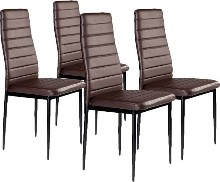 Zestaw krzeseł do salonu i jadalni ModernHome by Multistore DC855 4 szt Brązowe (5903089064596) - obraz 1