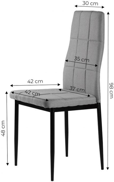 Набір стільців для кухні та вітальні ModernHome by Multistore DC860 4 шт Сірі (5903089064893) - зображення 8