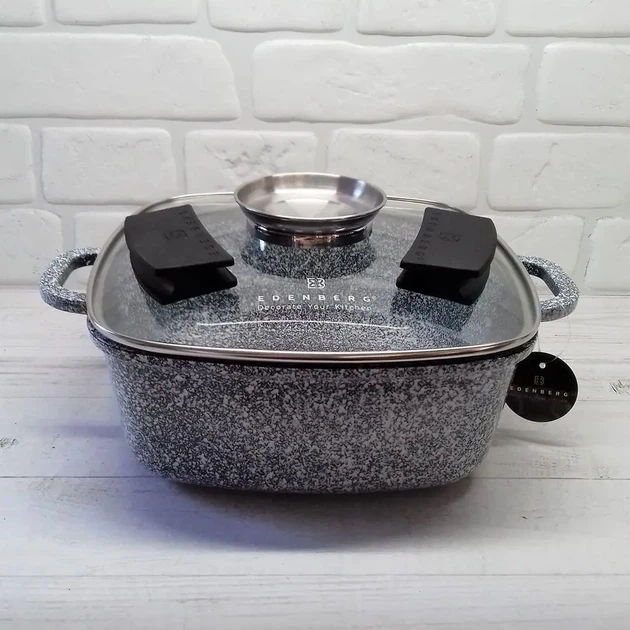Кастрюля котел с гранитным антипригарным покрытием 6.5 л 28 см. Edenberg EB-3975 - изображение 3