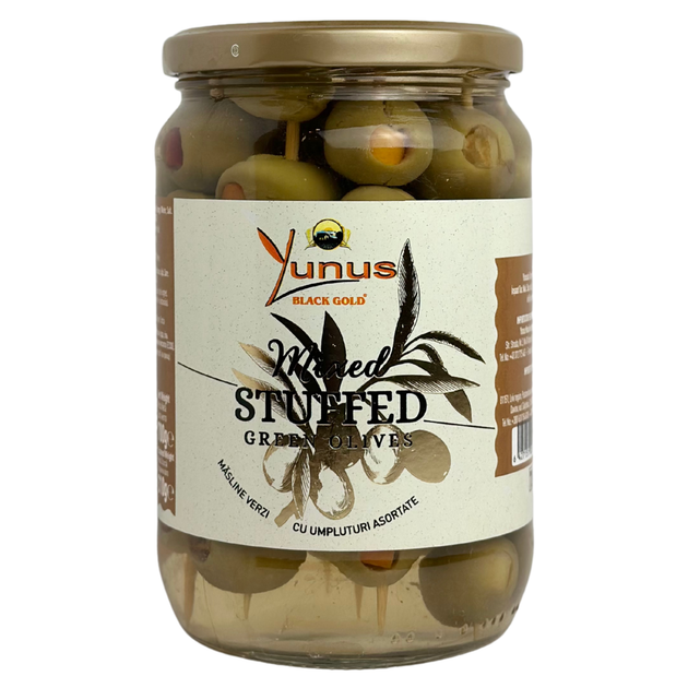 Оливки Yunus Mixed Stuffed Green olives фаршированные на шпажках 700 г - Фото 1 Оливки Yunus Mixed Stuffed Green olives фаршированные на шпажках 700 г - изображение 1