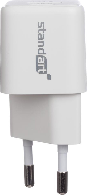 Ładowarka sieciowa Standart CHARGER USB-A + USB-C 30 W White (GT-MJ65 WHITE) - obraz 1