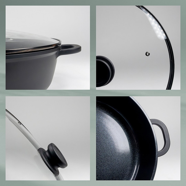 Patelnia Wok Kela Atura z pokrywką i dwoma uchwytami 32 cm (4025457151743) - obraz 2