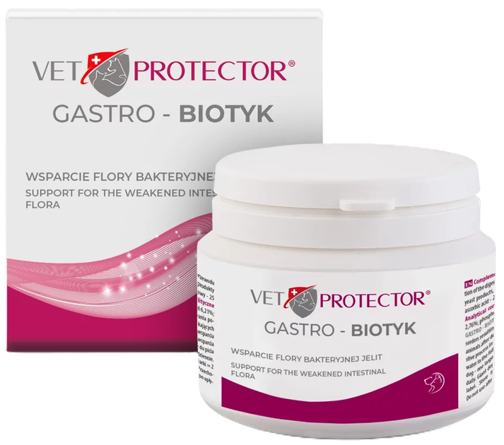 Multibiotyk JM Sante Pharma VET PROTECTOR GASTRO BIOTIC dla psów i kotów 60 g (5902596718923) - obraz 1