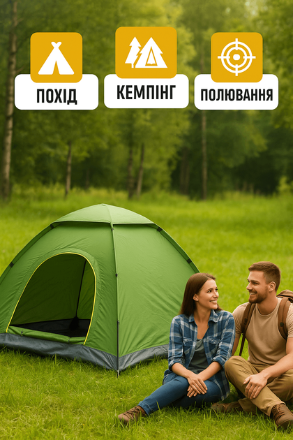 Автоматичний намет - Smart Camp (4-місний) + Універсальний ліхтар туриста 3 в 1 - зображення 7