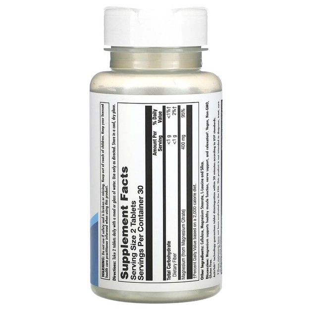 Магний KAL Magnesium Citrate 400 mg, 60 табл. - изображение 2