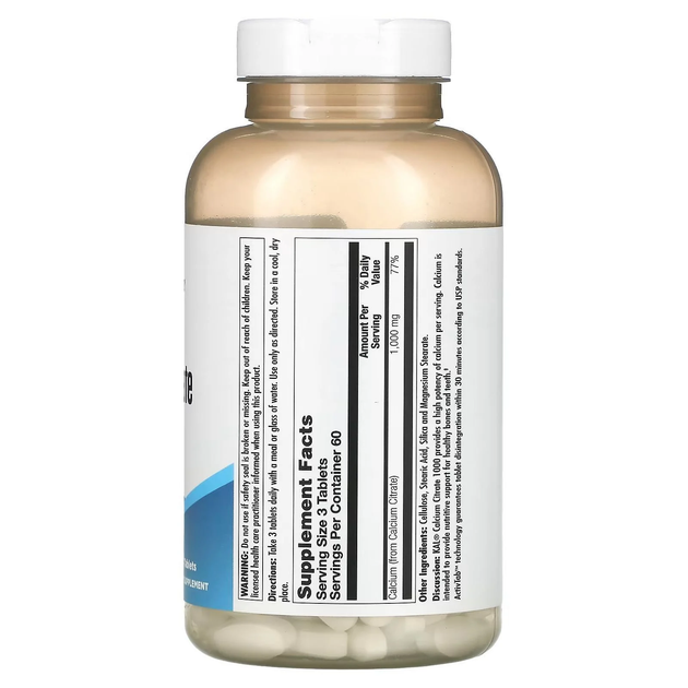 Кальцій KAL Calcium Citrate 1000 mg, 90 табл. - зображення 2