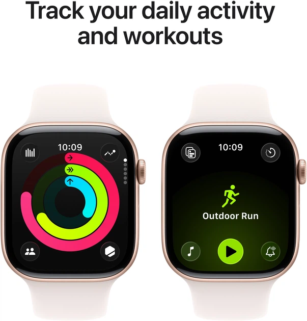 Smartwatch Apple Watch Series 11 GPS 42mm Rose Gold Aluminium Case with Light Blush Sport Band - M/L (APL_MEU44) - obraz 4