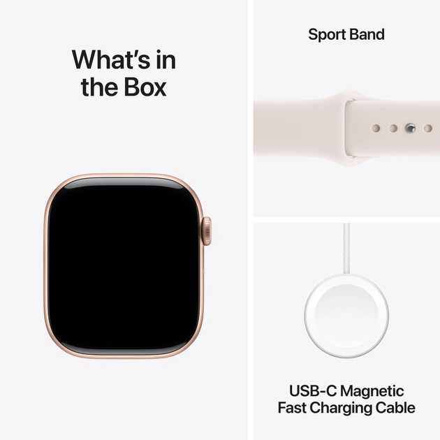 Smartwatch Apple Watch Series 11 GPS 42mm Rose Gold Aluminium Case with Light Blush Sport Band - M/L (APL_MEU44) - obraz 8