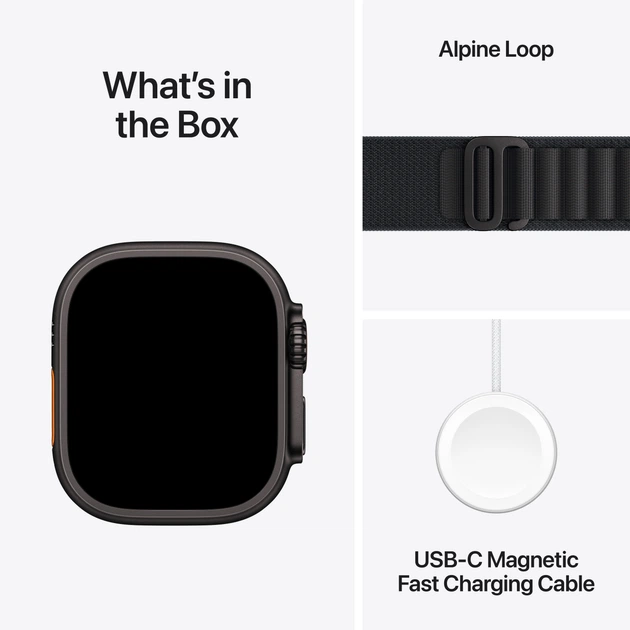 Smartwatch Apple Watch Ultra 3 GPS + Cellular 49mm Black Titanium Case with Black Alpine Loop M (APL_MF0V4) - obraz 7