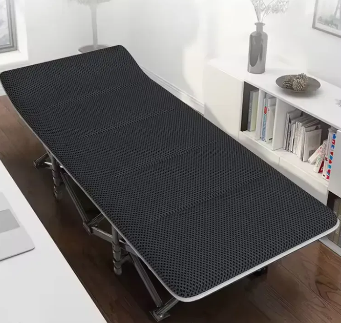 Туристична похідна розкладачка з Mesh-матрацом LEOBRO Black LB-CC-L1-BLK 190х68х30 см, з поліестеру, чорна - Фото 5 Туристична похідна розкладачка з Mesh-матрацом LEOBRO Black LB-CC-L1-BLK 190х68х30 см, з поліестеру, чорна - зображення 5