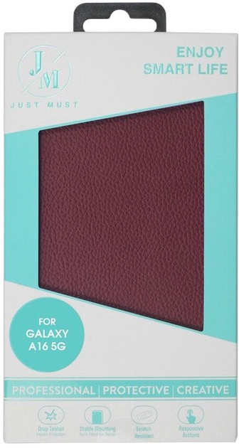 Pokrowiec Just Must Stand Flip do Samsung Galaxy A16 Burgundy (6977248567852) - obraz 5