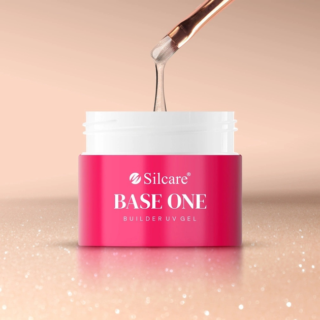 Żel budujący do paznokci Silcare Base One Shimmer Natural Beige 50 g (5902560565843) - obraz 4