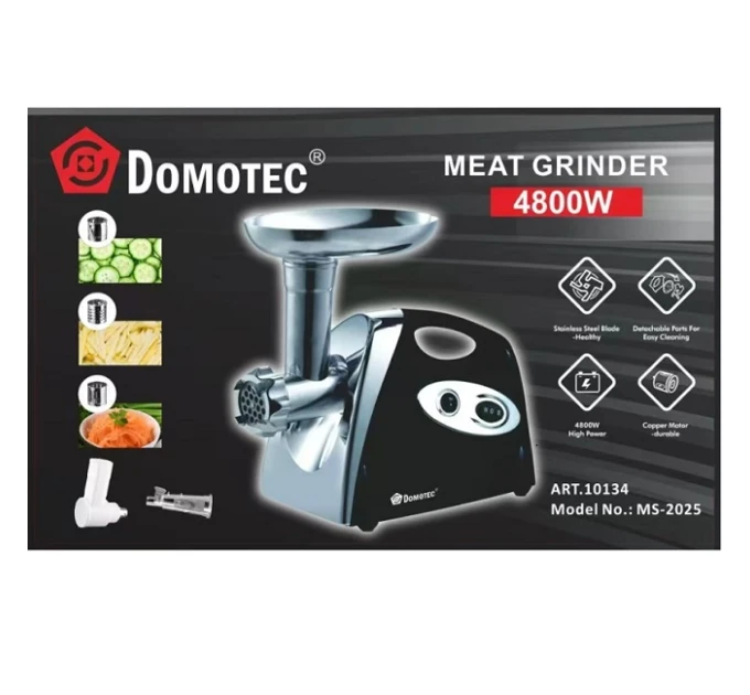 Мясорубка Domotec MS-2025 мощностью 4800 Вт, черный - изображение 2