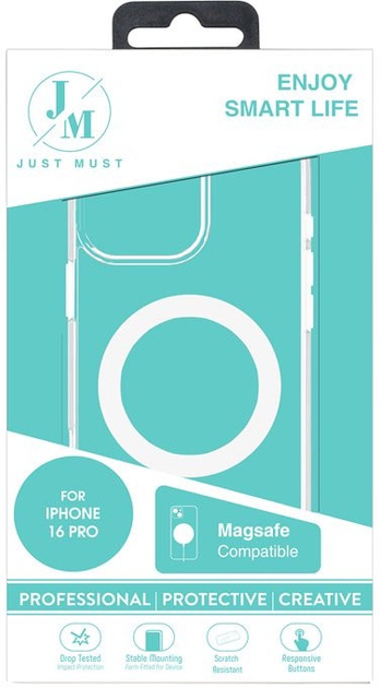 Etui Just Must MagSafe do Apple iPhone 16 Pro Clear (6977248564981) - obraz 4