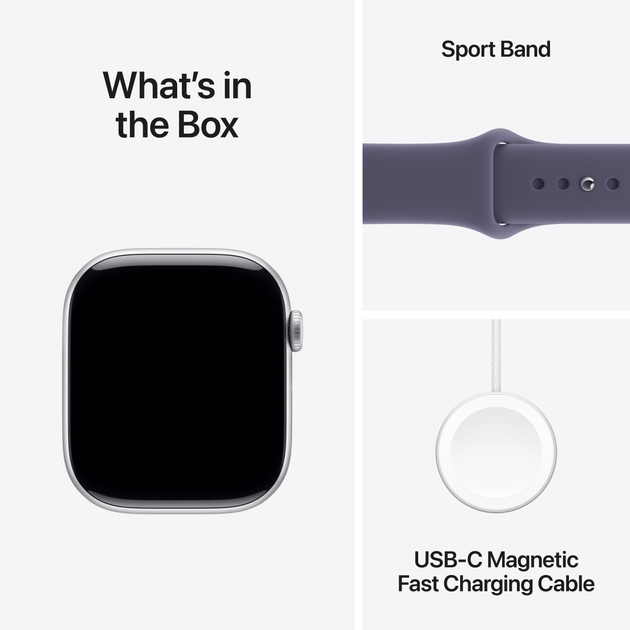 Смарт-годинник Apple Watch Series 11 GPS 42mm Silver Aluminium Case with Purple Fog Sport Band - S/M (APL_MEU64) - зображення 8