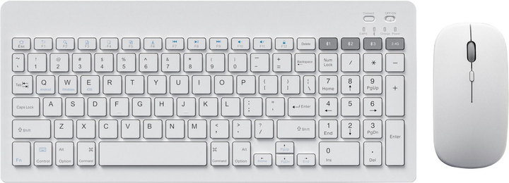 Zestaw bezprzewodowy Omega Wireless Set Keyboard + Mouse White (OKM2658W) - obraz 1