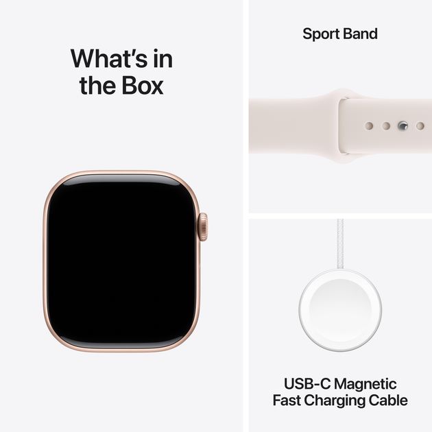 Смарт-годинник Apple Watch Series 11 GPS 42mm Rose Gold Aluminium Case with Light Blush Sport Band - M/L (APL_MEU44) - зображення 8