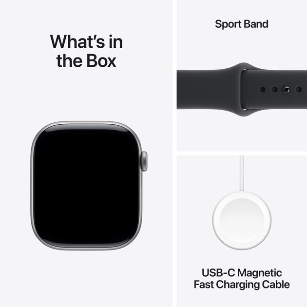 Смарт-годинник Apple Watch Series 11 GPS 42mm Space Grey Aluminium Case with Black Sport Band - S/M (APL_MEQW4) - зображення 8