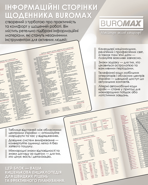 Ежедневник датированный Buromax Salerno из искусственной кожи А5 336 страниц Серый (BM.2133-09) - изображение 7