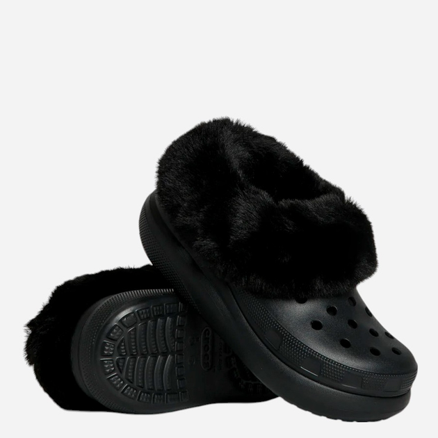 Жіночі крокси утеплені Crocs Furever Crush 208446-001 37-38 Чорні (196265276240) - зображення 2