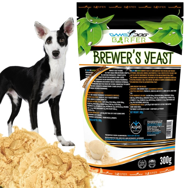 Харчова добавка Game Dog BARFER Brewer’s Yeast Пивні дріжджі для собак 300 г (5904730806220) - зображення 4