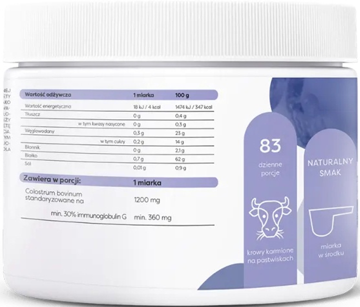 Suplement diety Osavi Colostrum 1200 mg w proszku 100 g (5904139923405) - obraz 1