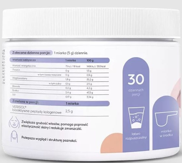 Suplement diety Osavi Kolagen Włosy, Skóra i Paznokcie Słony karmel 150 g (5904139923856) - obraz 2